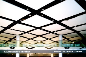 Raumdesign Mettner hat Spanndecken in London Wembley montiert